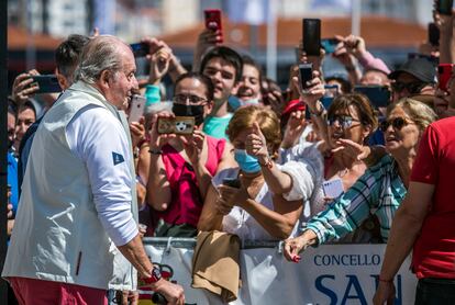 Juan Carlos I, en Sanxenxo (Pontevedra), el 22 de mayo.