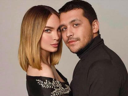 La pareja de cantantes mexicanos Belinda y Christian Nodal en una fotografía tomada de redes sociales.