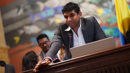 David Racero, presidente de la Cámara y miembro de Pacto Histórico, en el Congreso.