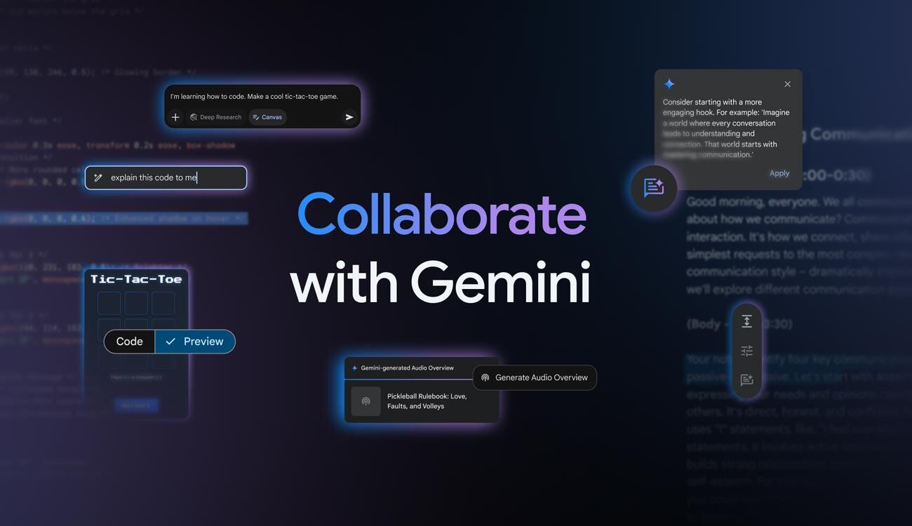 Nuevas funciones para colaborar con Gemini