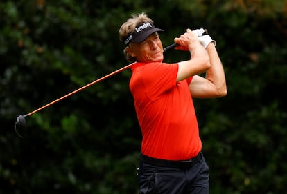 Bernhard Langer este viernes en la segunda jornada del Masters de Augusta.