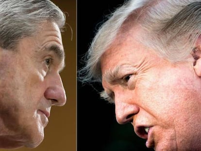 El fiscal especial Robert S. Mueller, a la izquierda, y Donald Trump, en imágenes de archivo.