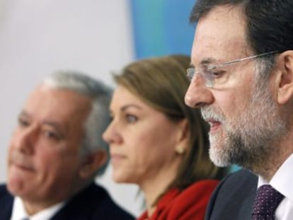 Rajoy, durante su intervenci&oacute;n ayer en la reuni&oacute;n de la Junta Directiva del PP.