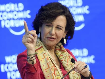 La presidenta del Banco Santander, Ana Patricia Bot&iacute;n, en el Foro Econ&oacute;mico Mundial de Davos.