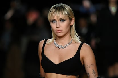 Miley Cyrus, en semana de la moda de Nueva York en febrero.