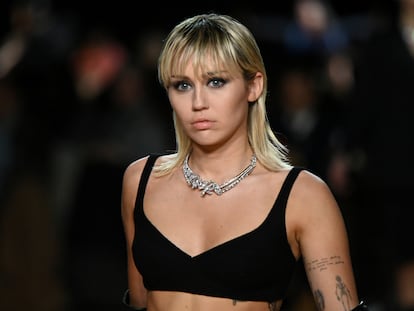 Miley Cyrus, en semana de la moda de Nueva York en febrero.