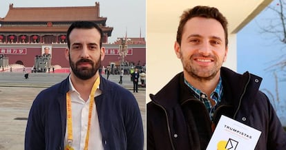 Los periodistas de EL PAÍS Jaime Santirso y Fernando Peinado, premiados por la APM. 