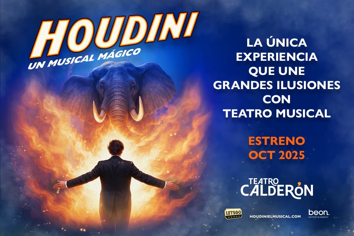 Cartel promocional de 'Houdini, un musical mágico', en el Teatro Calderón de Madrid.