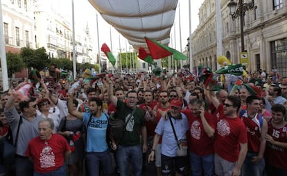 Marcha en Sevilla el pasado día 21 en apoyo del club de baloncesto.