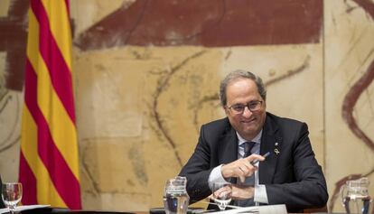 Quim Torra, en la reunión de Govern de este martes.