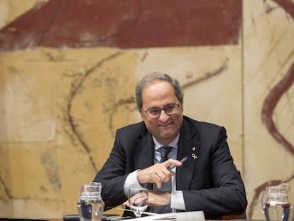 Quim Torra, en la reunión de Govern de este martes.