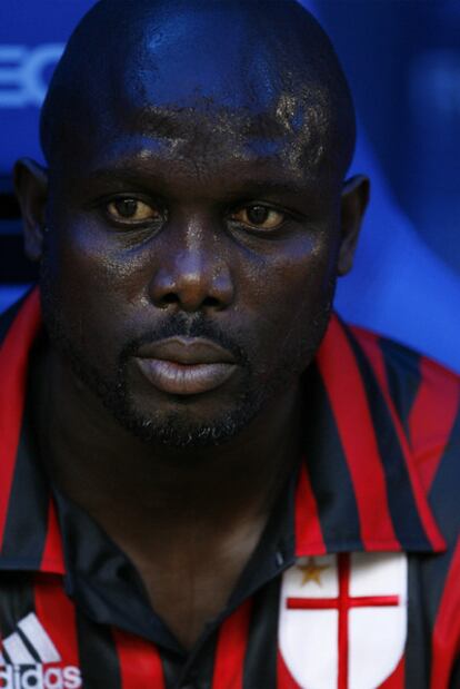 Weah, ayer en el Bernabéu.