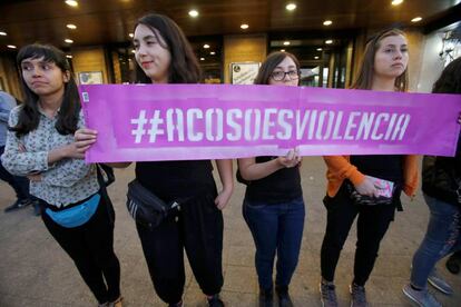 Manifestación feminista en Santiago de Chile.