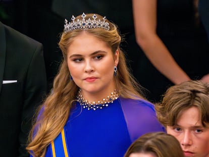 La princesa heredera Amalia de Holanda durante una cena de gala en Copenhague, Dinamarca, el 15 de octubre de 2023.