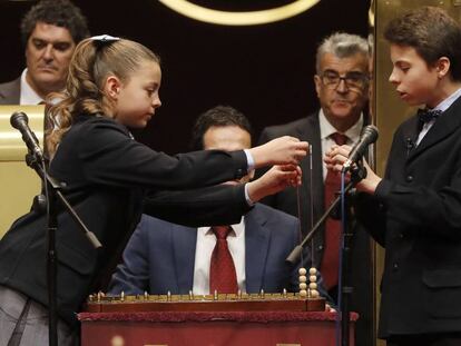 Sorteo de la Lotería de Navidad, este jueves en Madrid.