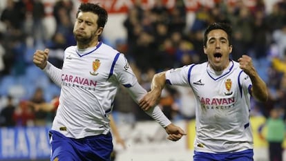 Borja celebra su gol al Girona.