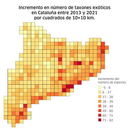 Incremento del número de especies invasoras en Cataluña
