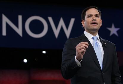 El senador republicano Marco Rubio en la CPAC.