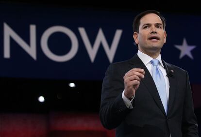 El senador republicano Marco Rubio en la CPAC. 