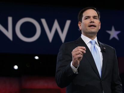 El senador republicano Marco Rubio en la CPAC. 