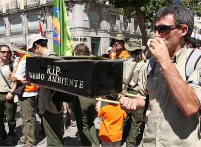 Protesta de los agentes forestales en la Puerta del Sol de Madrid.