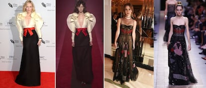 Cate Blanchett vestida con uno de los dise&ntilde;os de Gucci para la primavera 2017. A la derecha, la tambi&eacute;n actriz Emma Watson, con un vestido de Dior.