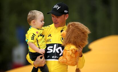 Froome, en el podio. 