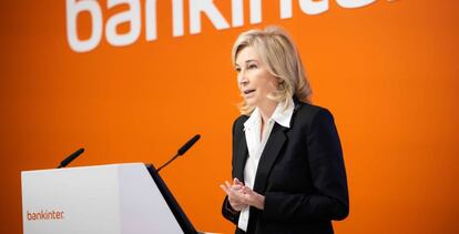 María Dolores Dancausa, consejera delegada de Bankinter, durante la presentación de resultados del primer trimestre del año.