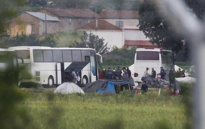 Evacuación del campo de refugiados de Idomeni.