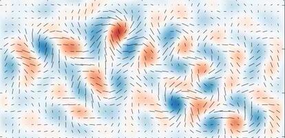 Os rastros das ondas gravitacionais primitivas se distinguem pelo padrão de giro na polarização da luz de fundo cósmico captada pelo BICEP-2.