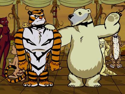 Fotograma de la película animada <i>Crisis carnívora.</i>