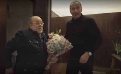 Arévalo y Bertín Osborne en el programa 'Mi casa es la tuya' de Telecinco.
