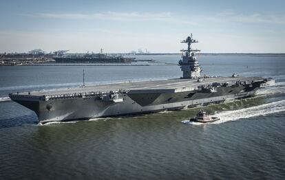 El futuro CVN 78, un portaaviones de tipo Gerald R. Ford, es el primero con un diseño nuevo en 40 años en EE UU. El buque partió de su base en Virgina el pasado día 8 para pasar pruebas tanto de su operativa como de los sistemas tecnológicos que lleva a bordo.