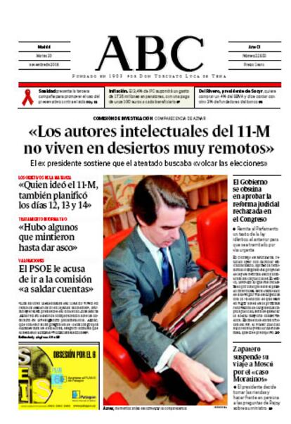 Portada de la edicin impresa de ABC (30/11/2004)