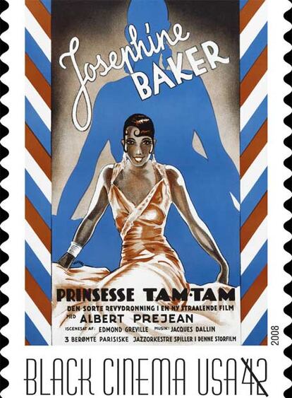 El sello de Josephine Baker, que ha lanzado el servicio postal de EE UU.