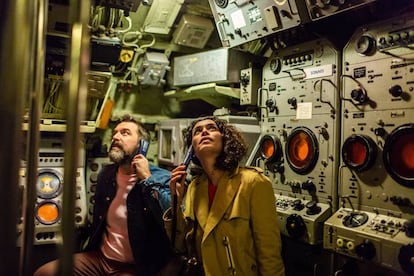 Interior del submarino 'Espadon', el primero en navegar bajo la costra helada del Ártico. 