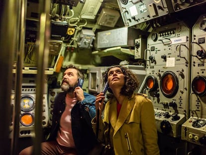 Interior del submarino 'Espadon', el primero en navegar bajo la costra helada del Ártico. 