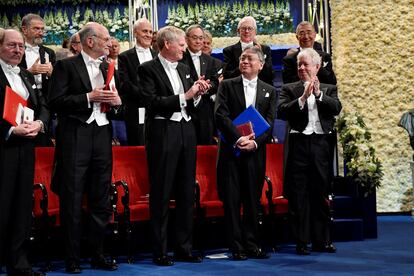 Galardonados con los premios Nobel en 2017, en la ceremonia de entrega celebrada en Estocolmo.