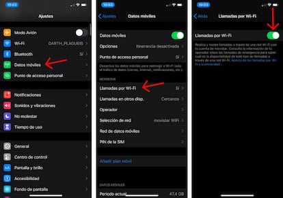 Llamadas wifi en iOS.