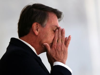 Bolsonaro no dia 27 na rampa do Palácio do Palnalto.