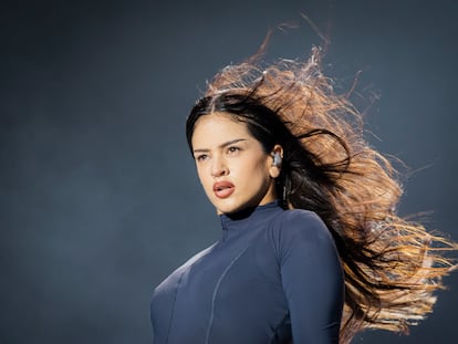 Rosalía, durante su concierto en el festival Primavera Sound Barcelona, la madrugada del domingo.