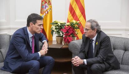 Pedro Sánchez i Quim Torra, dijous a Barcelona.