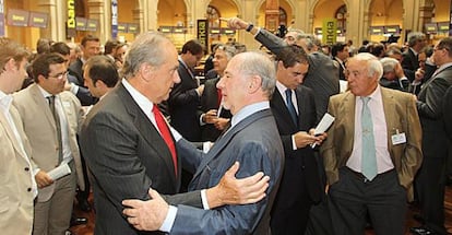 Juan Rodríguez Inciarte, onsejero del Banco Santander, y Rodrigo Rato, presidente de Bankia