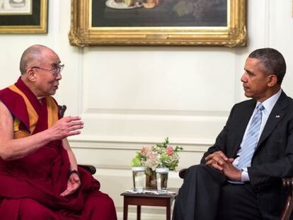 Barack Obama y el Dalai Lama durante su encuentro en la Casa Blanca.