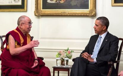 Barack Obama y el Dalai Lama durante su encuentro en la Casa Blanca.