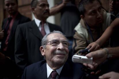 Jos&eacute; Efra&iacute;n R&iacute;os Montt hoy en la Corte Suprema de Guatemala.