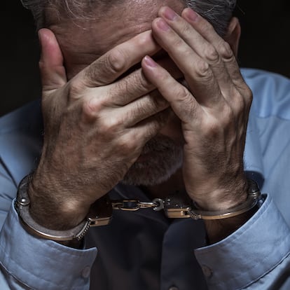 Portrait of arrested businessman