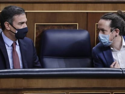 El presidente del Gobierno, Pedro Sánchez, junto al hasta ahora vicepresidente segundo, Pablo Iglesias.