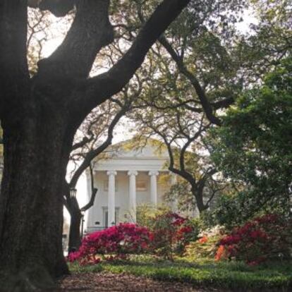 La iglesia episcopal de Cristo, de estilo neogriego, en Savannah.