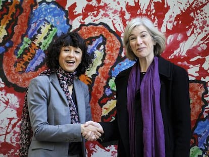 Emmanuelle Charpentier, izquierda, y Jennifer Doudna, derecha, creadoras del sistema de edición genética CRISPR.